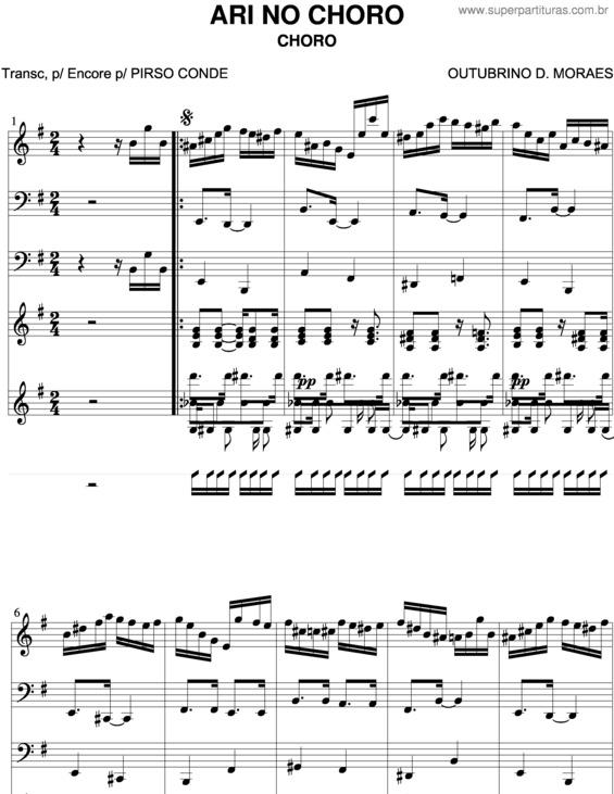 Partitura da música Ari No Choro