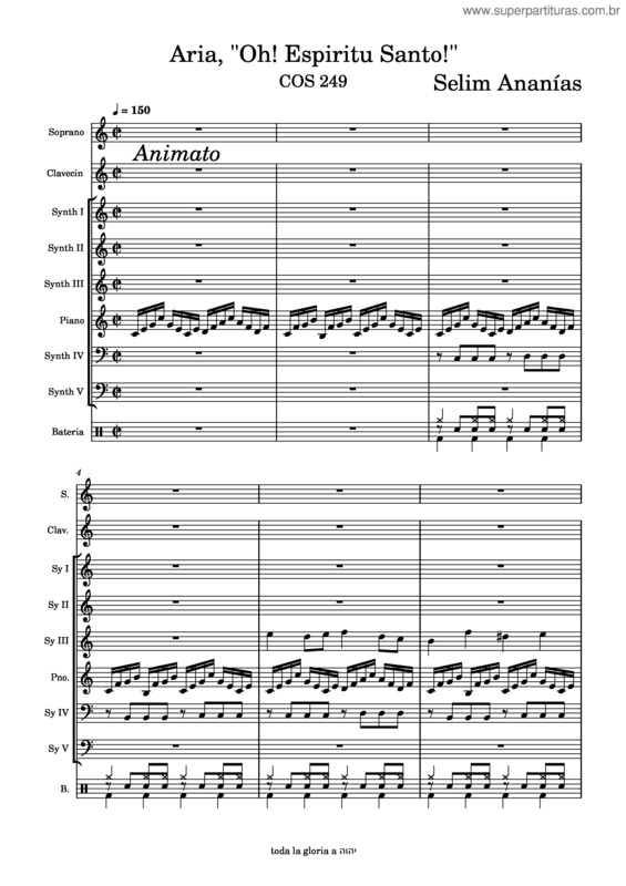 Partitura da música Aria, Oh Espiritu Santo, Cos 249 – Selim Ananías