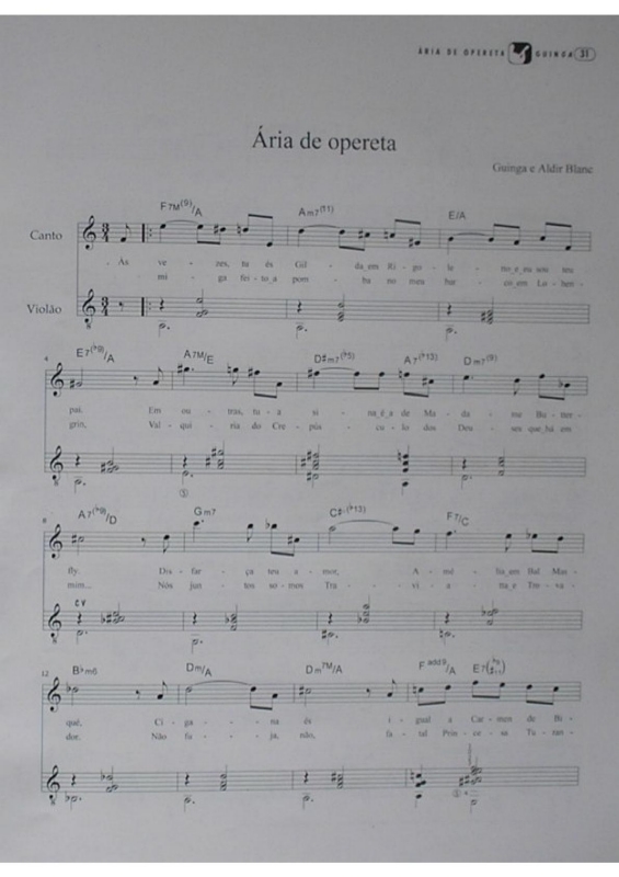 Partitura da música Ária de Opereta