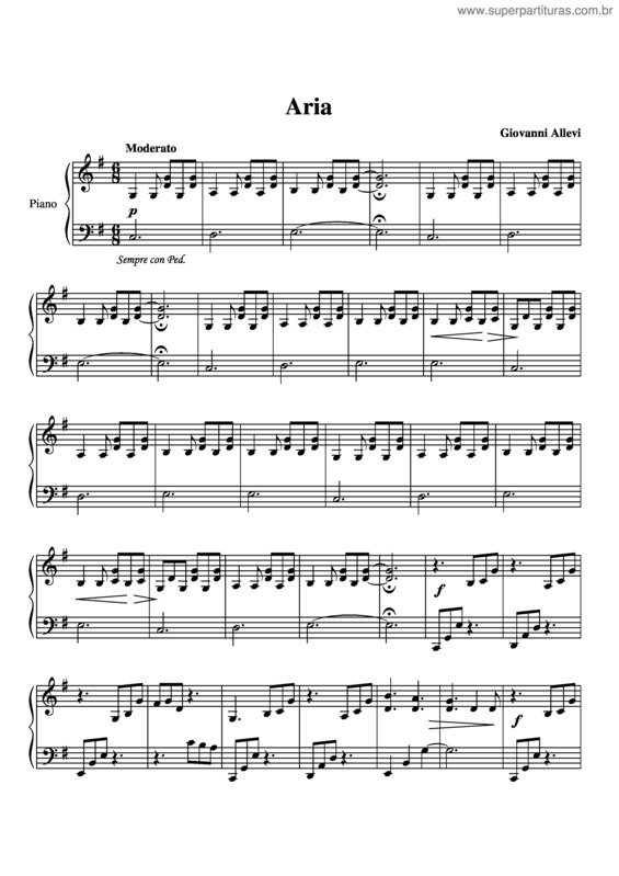 Partitura da música Aria v.5