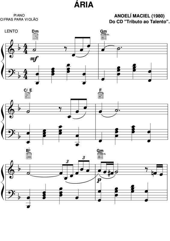 Partitura da música Aria v.6