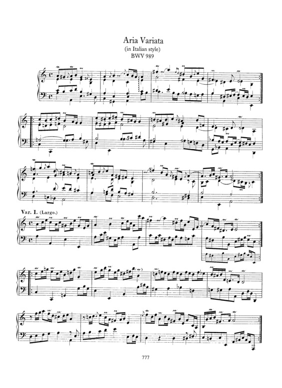 Partitura da música Aria Variata