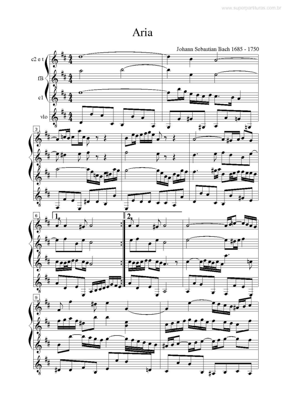 Partitura da música Aria