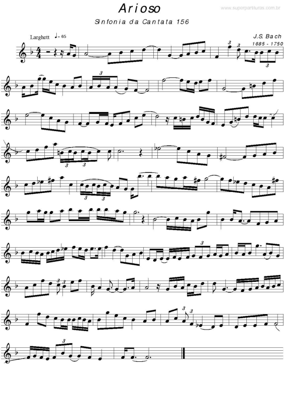 Partitura da música Arioso (cantata 156)
