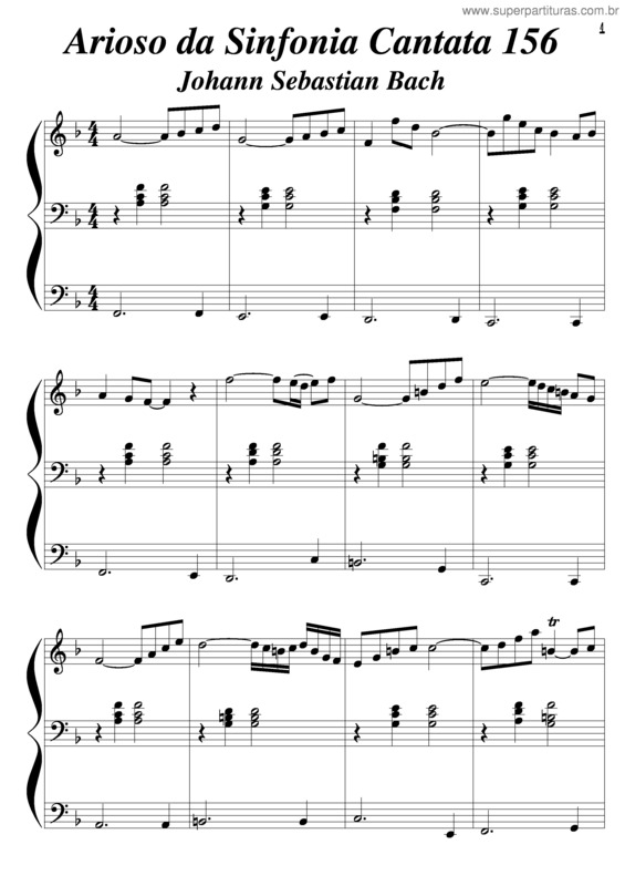 Partitura da música Arioso Da Sinfonia Da Cantata 156