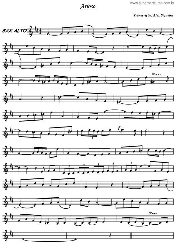 Partitura da música Arioso