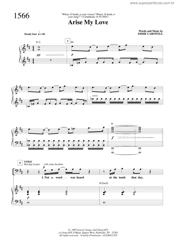 Partitura da música Arise My Love