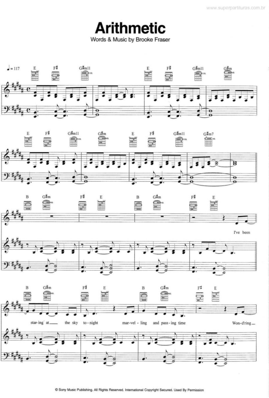 Partitura da música Arithmetic