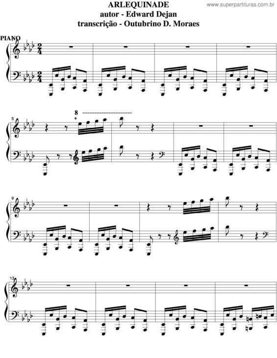 Partitura da música Arlequinade