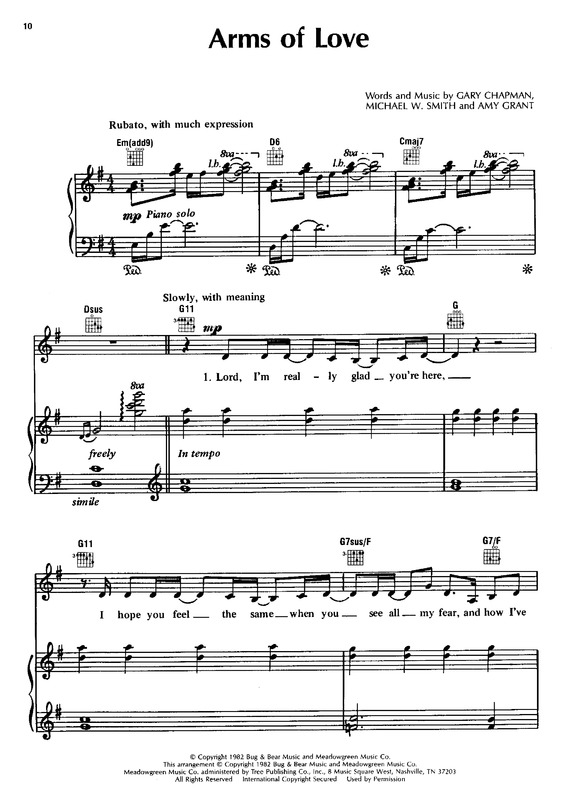 Partitura da música Arms Of Love v.2