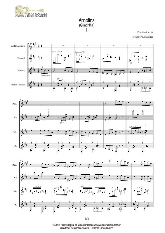 Partitura da música Arnolina