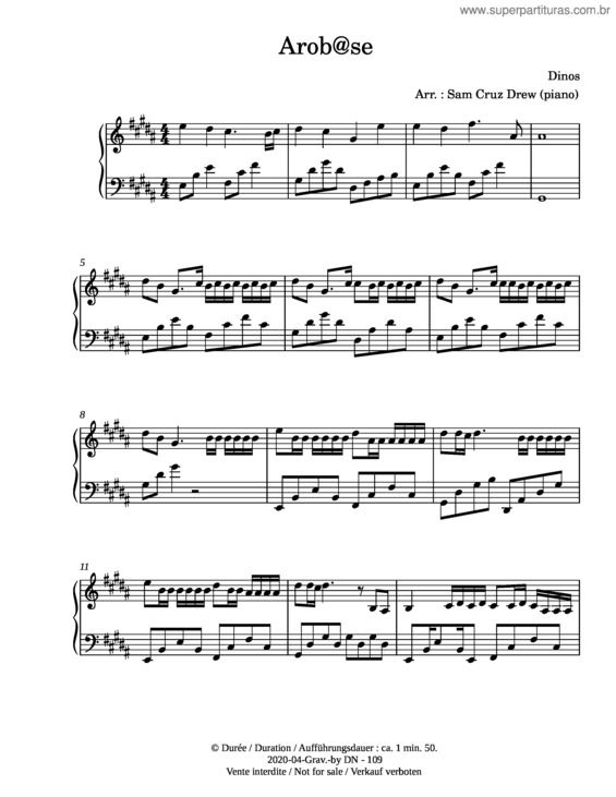 Partitura da música Arob@Se – Dinos Arob@Se
