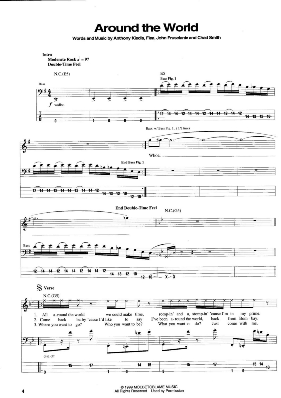 Partitura da música Around the World v.2