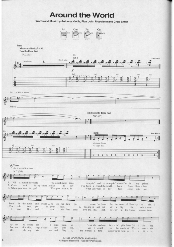 Partitura da música Around the World v.3