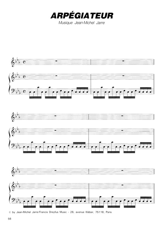 Partitura da música Arpégiateur