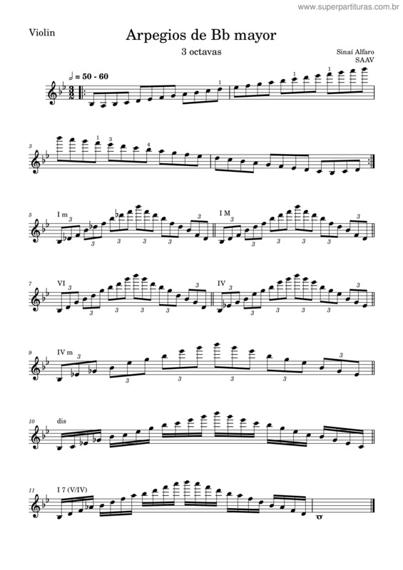 Partitura da música Arpegios De Bb Mayor