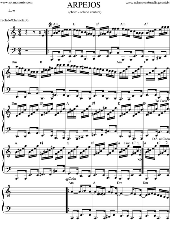 Partitura da música Arpejos v.2