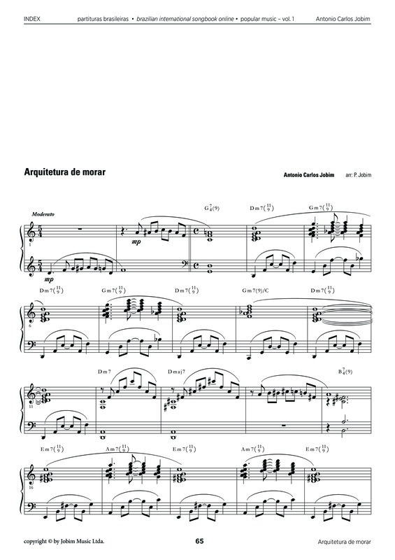 Partitura da música Arquitetura de Morar