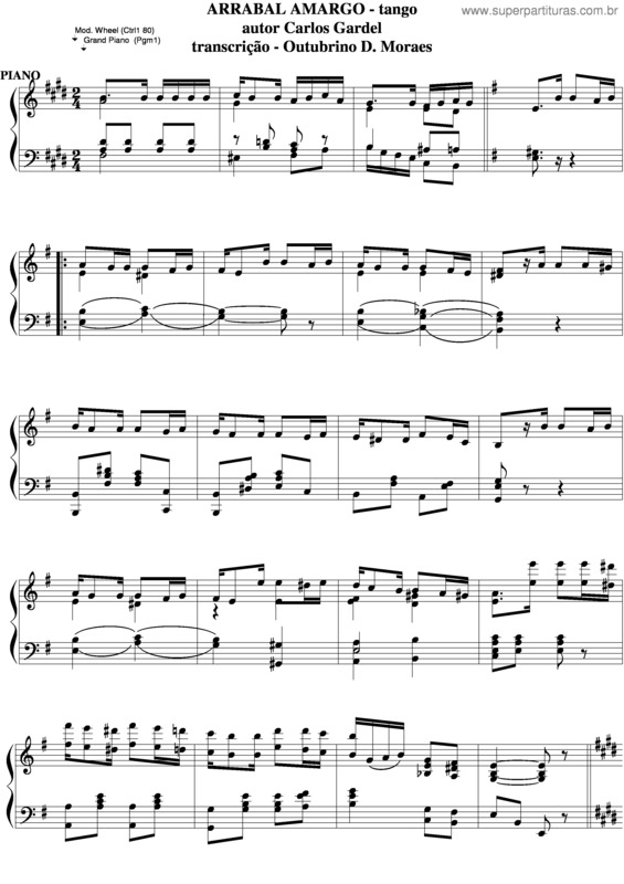 Partitura da música Arrabal Amargo