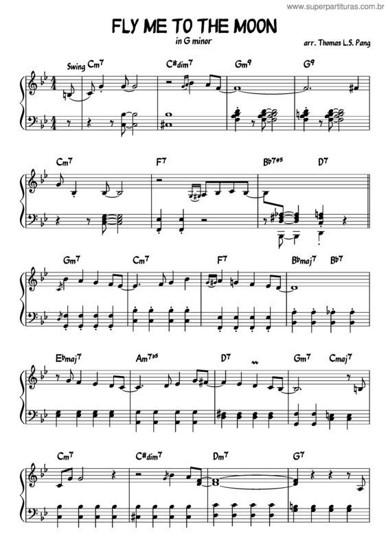 Partitura da música Arrangement In G Minor. Fly Me To The Moon.