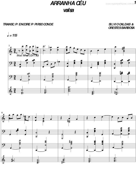 Partitura da música Arranha Céu v.2