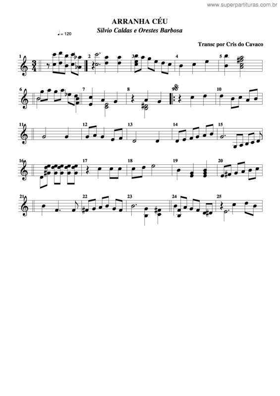 Partitura da música Arranha Céu v.3