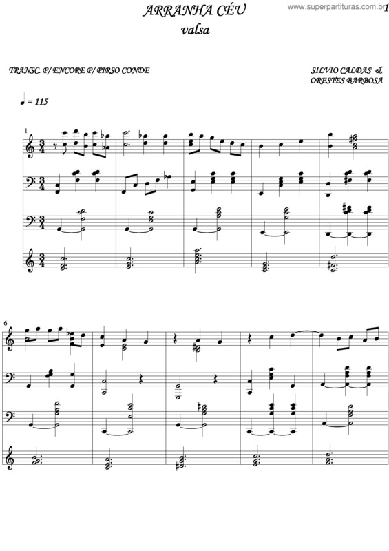 Partitura da música Arranha Céu v.4