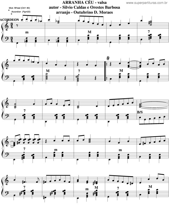 Partitura da música Arranha Céu v.5