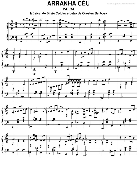 Partitura da música Arranha céu