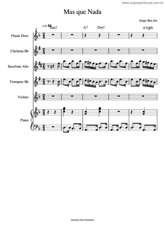 Partitura da música Arranjo Instrumental