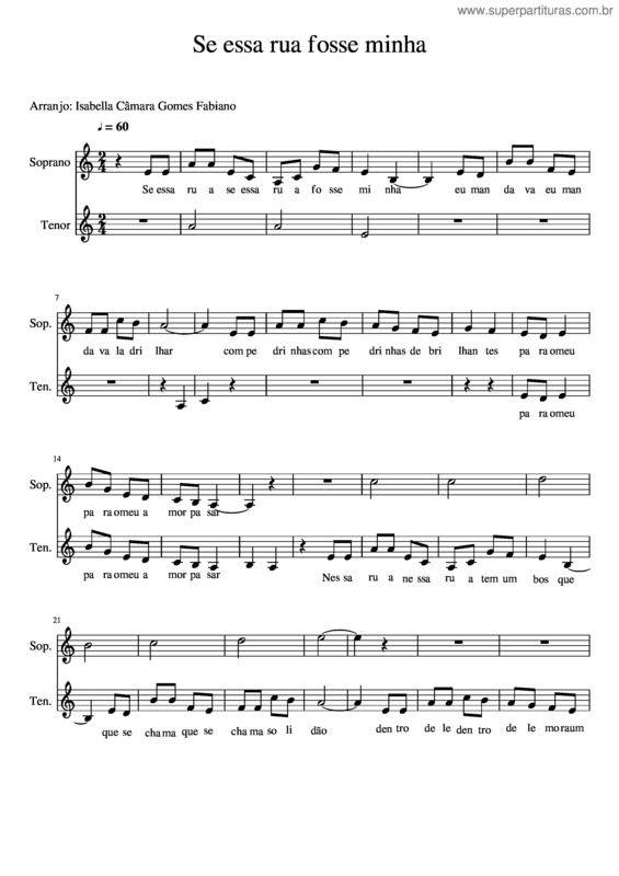Partitura da música Arranjo Se Essa Rua Fosse Minha