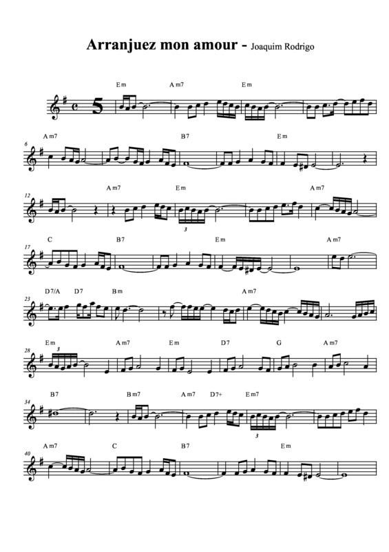 Partitura da música Arranjuez Mon Amour v.2