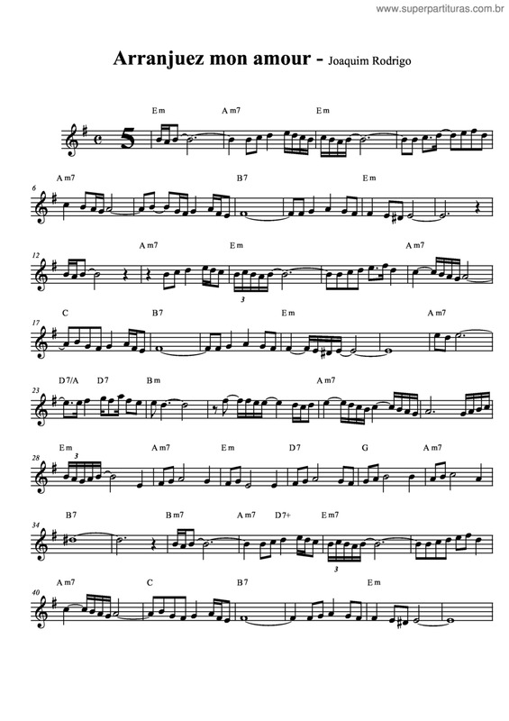 Partitura da música Arranjuez Mon Amour v.3