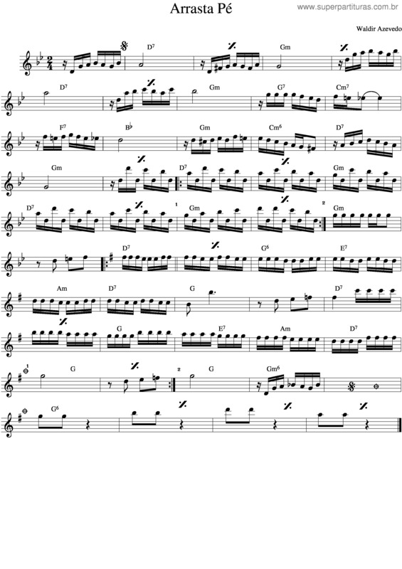 Partitura da música Arrasta Pé v.2