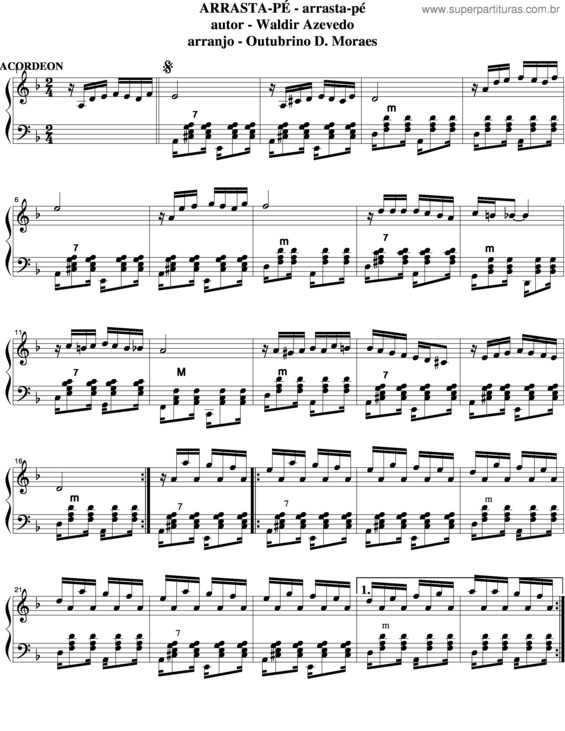 Partitura da música Arrasta Pé v.4