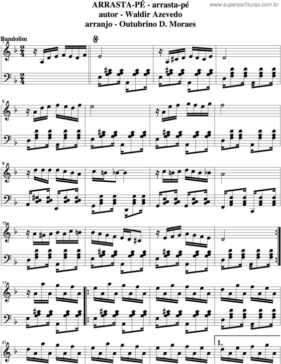Partitura da música Arrasta Pé v.5