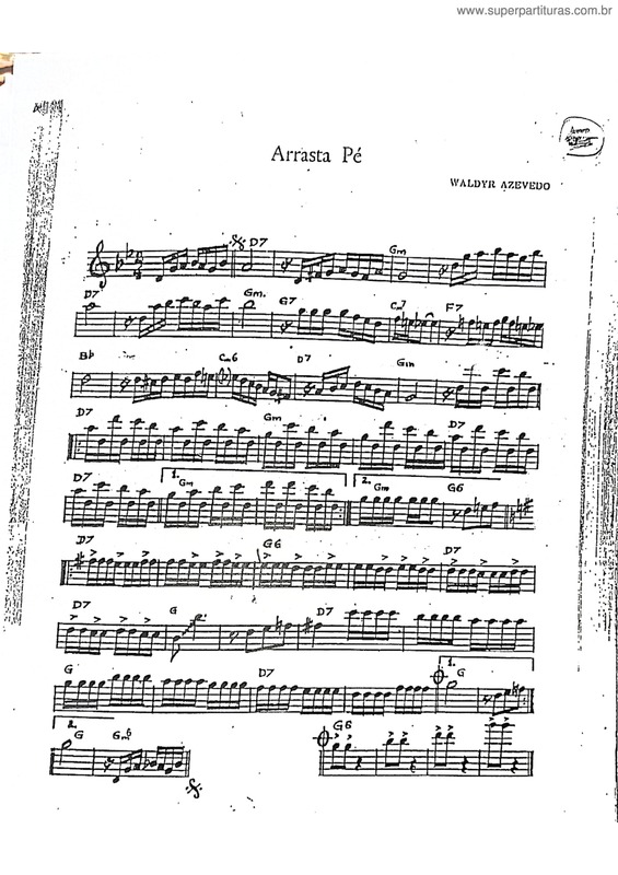 Partitura da música Arrasta Pé v.8
