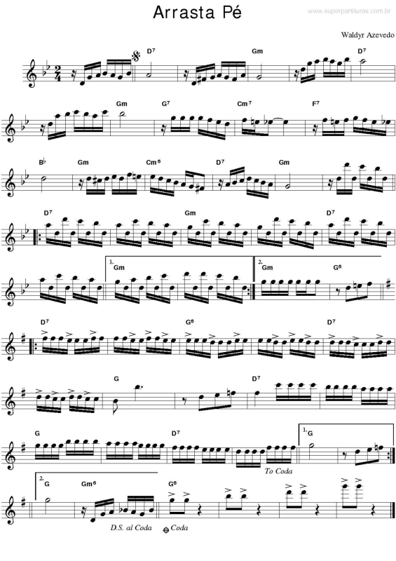 Partitura da música Arrasta Pé