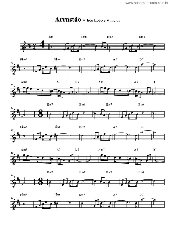Partitura da música Arrastão v.10