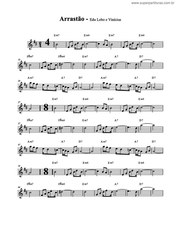 Partitura da música Arrastão v.3