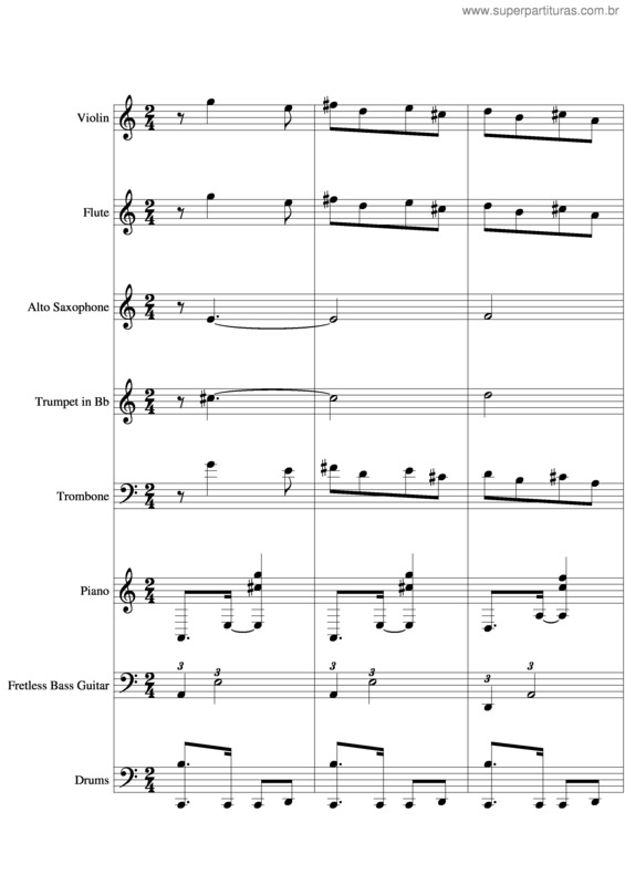 Partitura da música Arrastão v.6