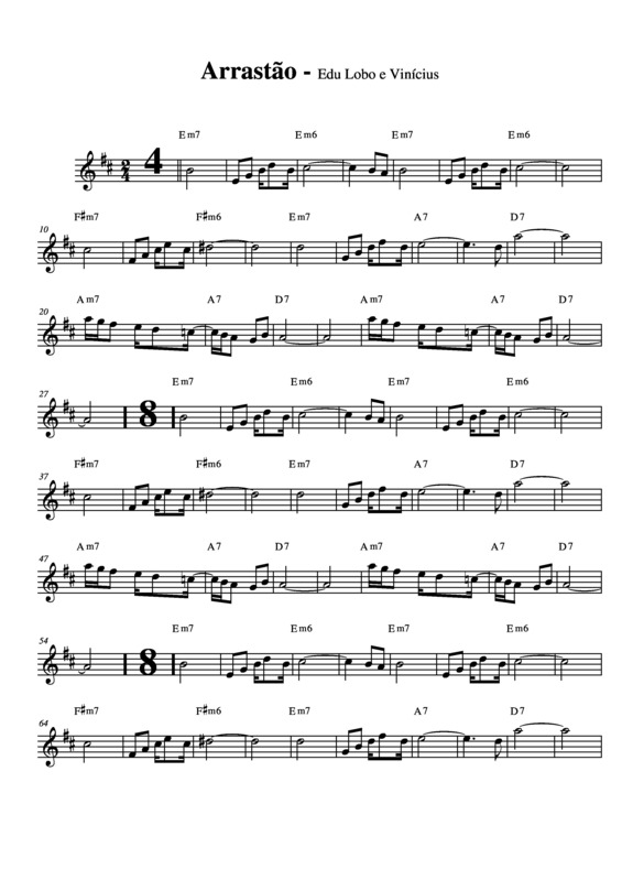 Partitura da música Arrastão v.7