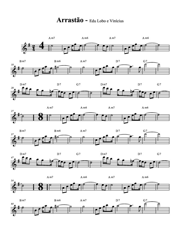 Partitura da música Arrastão v.8