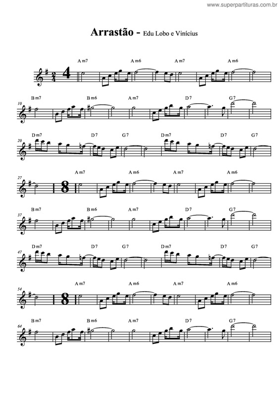 Partitura da música Arrastão v.9