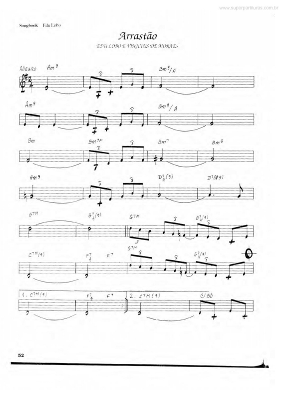 Partitura da música Arrastão