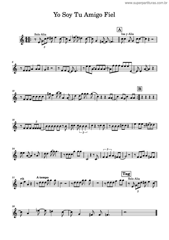 Partitura da música Arreglo Yo Soy Tu Amigo Fiel – Violín – Alia Fragoso Yo_Soy_Tu_Amigo_Fiel