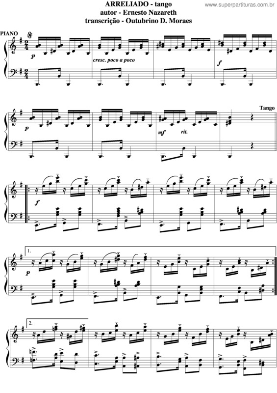 Partitura da música Arreliado v.4