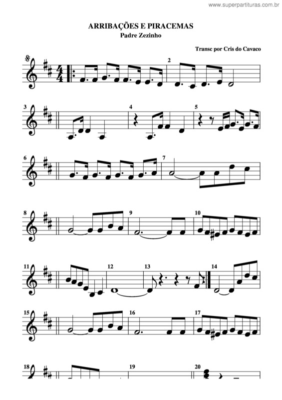 Partitura da música Arribaçôes E Piracema v.2