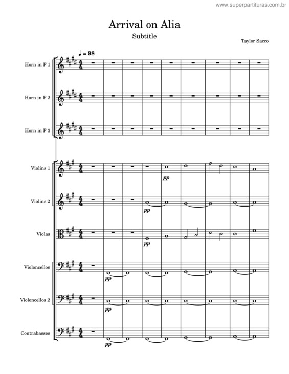 Partitura da música Arrival On Alia