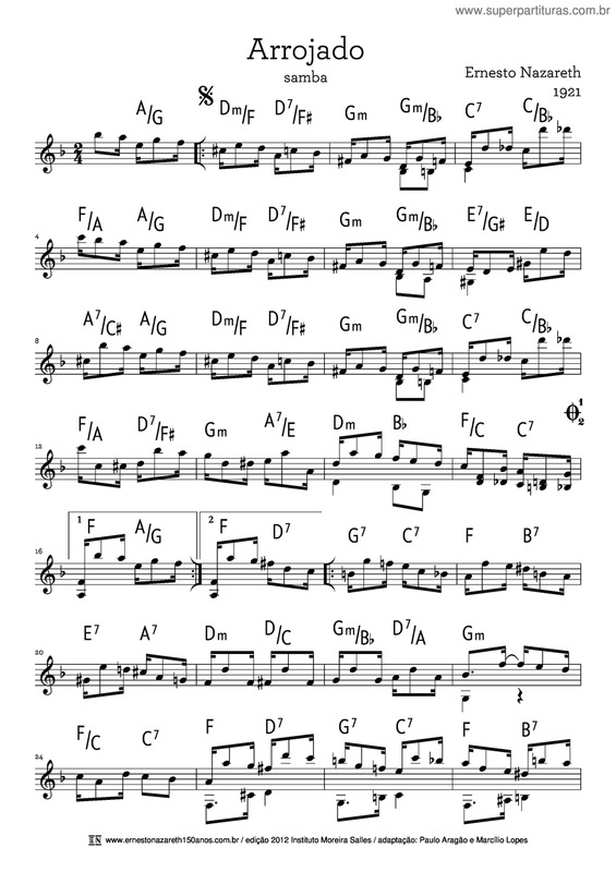 Partitura da música Arrojado v.2